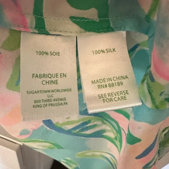 Lilly Pulitzer Silk Elsa Blouse Sz L - Picture 4 of 8